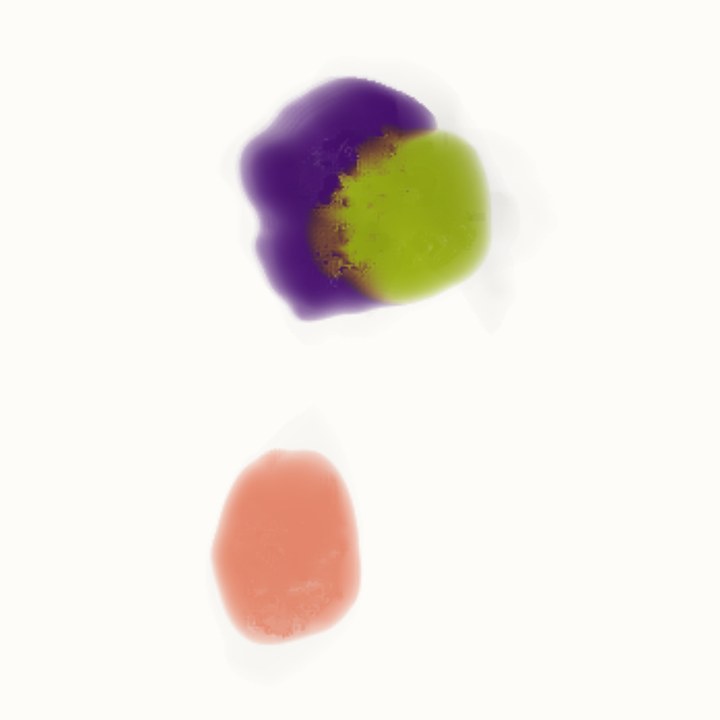 Violet and yellow-green bleeding into each other